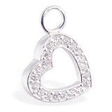 TummyToys® CZ Open Heart Charm - TummyToys® Swinger Charm. Navel Rings Australia.