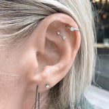 Diamond Arrow Earring by Maria Tash in 14K Rose Gold. Flat Stud. - Earring. Navel Rings Australia.