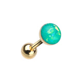 Classic Opal Stud Earring in Gold. Tragus and Cartilage Piercings. - Earring. Navel Rings Australia.