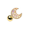 Luna Moon Glitza Earring in Gold. Tragus or Cartilage Piercings.