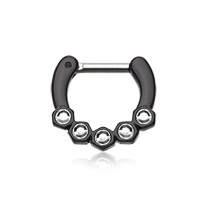 Herminia Hex Septum Clicker - Septum. Navel Rings Australia.