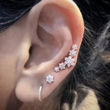 Diamond Flower Earring by Maria Tash in 18K Yellow Gold. Flat Stud. - Earring. Navel Rings Australia.