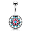 Aztec Sun Wheel Belly Bar