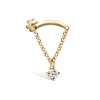 2mm Prong Set Diamond Drape Threaded Stud Earring by Maria Tash in 14K Yellow Gold