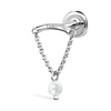 Pearl Drape Threaded Stud Earring by Maria Tash in 14K White Gold