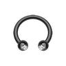 Midnight Gem Horseshoe Belly Rings - Circular Barbell / Horse Shoe. Navel Rings Australia.