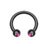 Midnight Gem Horseshoe Belly Rings - Circular Barbell / Horse Shoe. Navel Rings Australia.