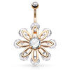Bizee Floweret Belly Ring with Rose Gold Plating