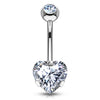 Ice Heart Solitaire Belly Bar