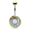 The Illuminizer Belly Bar with Gold Plating - Fixed (non-dangle) Belly Bar. Navel Rings Australia.