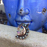 Bohemian Moon Belly Piercing Ring - Reverse Top Down Belly Ring. Navel Rings Australia.