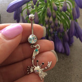 The Fiddler Crab Navel Piercing Bar - Dangling Belly Ring. Navel Rings Australia.