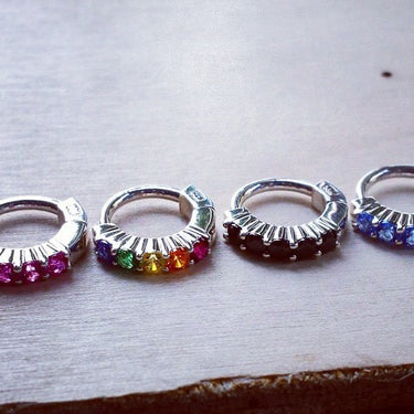 TummyToys® Solid 925 Silver Clasp with Rainbow Claw Set - TummyToys® Patented Clasp. Navel Rings Australia.