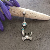 The Fiddler Crab Navel Piercing Bar - Dangling Belly Ring. Navel Rings Australia.