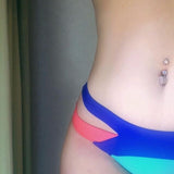 Geometric Glitter Urban Belly Piercing Ring - Dangling Belly Ring. Navel Rings Australia.
