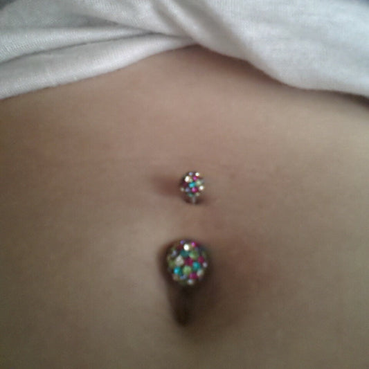 Mozaic Retro Motley™ Navel Bar - Basic Curved Barbell. Navel Rings Australia.