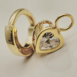 TummyToys® 14k Gold Bezel CZ Heart Charm - TummyToys® Swinger Charm. Navel Rings Australia.