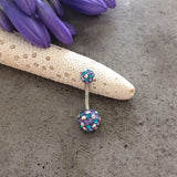 Lilac Retro Motley™ Belly Button Ring - Basic Curved Barbell. Navel Rings Australia.