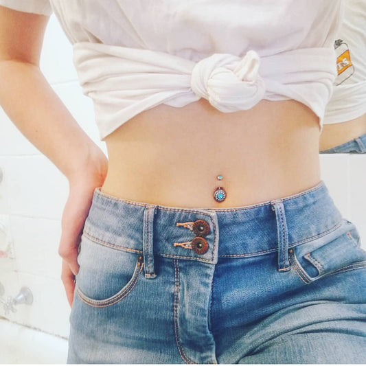 Toto Boho Belly Piercing - Fixed (non-dangle) Belly Bar. Navel Rings Australia.