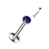 Titanium Flat Back Gem Body Jewellery. Internally Threaded Flat Back Stud. 16g or 18g