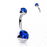 Titanium Internally Threaded Gem Belly Rings