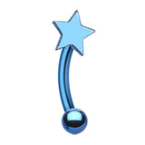 16g Petite Metallic Stars Reverse Belly Bar - Reverse Top Down Belly Ring. Navel Rings Australia.