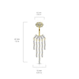 Crowned Ice Chandelier Belly Bar with Rose Gold Plating - Dangling Belly Ring. Navel Rings Australia.