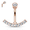 Santiago Arc Belly Ring with Rose Gold Plating