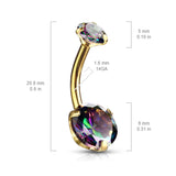 Milky Way Belly Bars Rose with Rose Gold Plating - Fixed (non-dangle) Belly Bar. Navel Rings Australia.