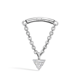 Invisible Set Triangle Diamond Drape Threaded Stud Earring by Maria Tash in 18K White Gold