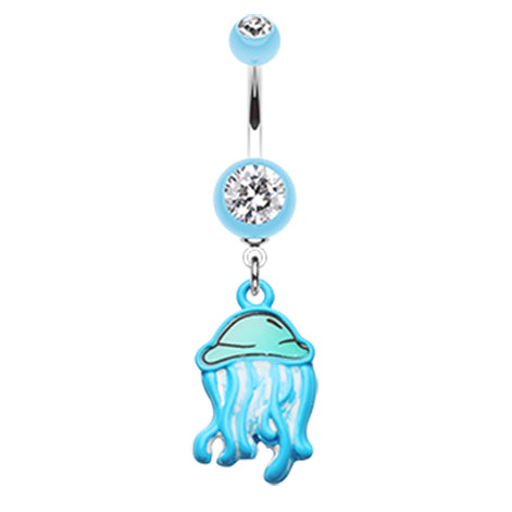 Irukandji Jellyfish Navel Ring - Dangling Belly Ring. Navel Rings Australia.