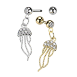 Jellyfish Charm Earring. Tragus or Cartilage Jewellery.
