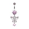 Runaway Glamour Butterfly Belly Bar - Dangling Belly Ring. Navel Rings Australia.