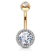 Jojo Halo Belly Bar with Rose Gold Plating