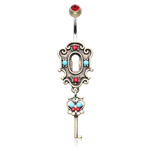 Key to Wonderland Navel Ring - Dangling Belly Ring. Navel Rings Australia.