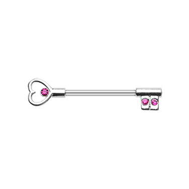 Heart Key Nipple Barbell Ring - Nipple Ring. Navel Rings Australia.
