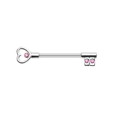 Heart Key Nipple Barbell Ring - Nipple Ring. Navel Rings Australia.