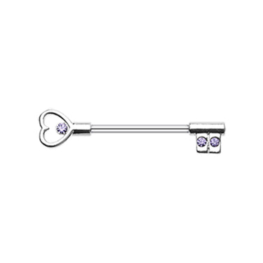 Heart Key Nipple Barbell Ring - Nipple Ring. Navel Rings Australia.