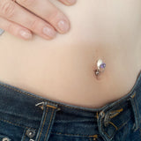 Reverse Classic Swirl Belly Piercing - Reverse Top Down Belly Ring. Navel Rings Australia.