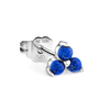 Lapis Trinity Stud Earring by Maria Tash in 14K White Gold. Butterfly Back.
