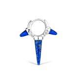 Lapis Triple Long Spike Hoop Earring by Maria Tash in White Gold