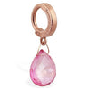 TummyToys® 14K Rose Gold Pink Quartz Drop Belly Ring