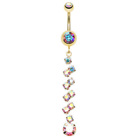 Kinked Kiki Belly Dangle in Gold - Dangling Belly Ring. Navel Rings Australia.