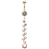 Kinked Kiki Belly Dangle in Gold - Dangling Belly Ring. Navel Rings Australia.