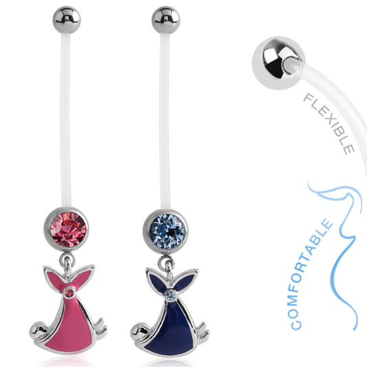 Swaddled Baby Delivery Preggy Belly Button Bar - Maternity Belly Ring. Navel Rings Australia.