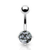 Natural Snowflake Obsidian Belly Ring
