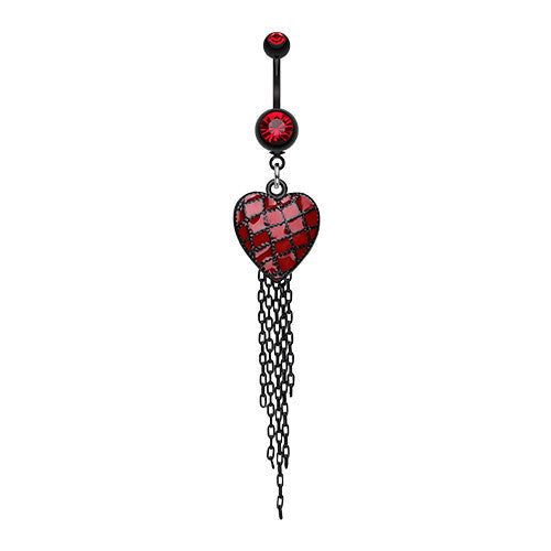 Captured Heart Belly Bar - Dangling Belly Ring. Navel Rings Australia.