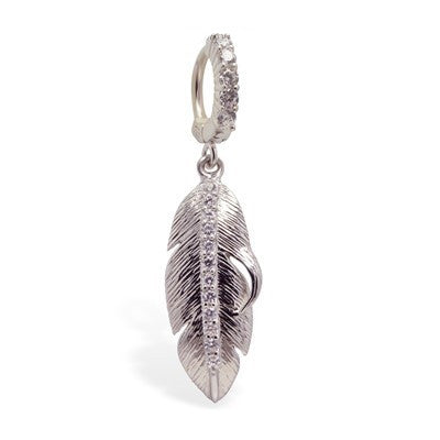 TummyToys® Gem Lined Feather Clasp - TummyToys® Patented Clasp. Navel Rings Australia.