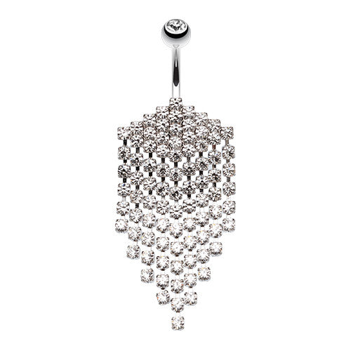 Beach Glam Water Droplets Navel Bar - Dangling Belly Ring. Navel Rings Australia.