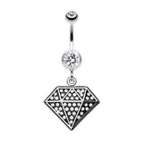 Geometric Glitter Urban Belly Piercing Ring - Dangling Belly Ring. Navel Rings Australia.